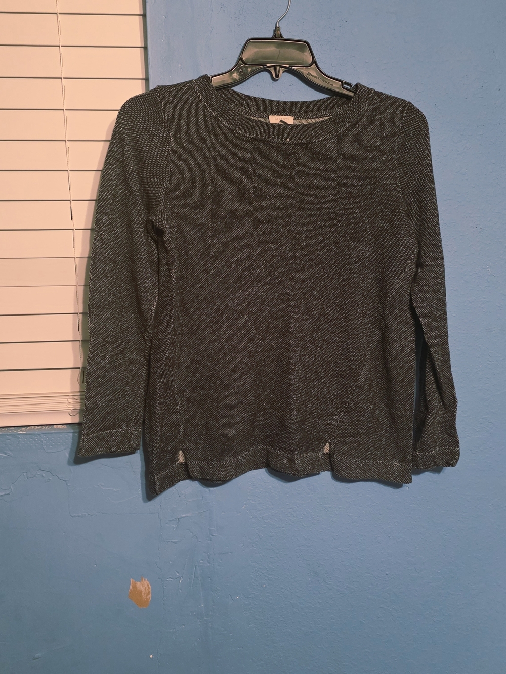 Talbots Gray Metallic Knit Sweater/top With Front Slits